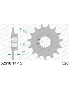 Pignon AFAM pour moto au pas de 520