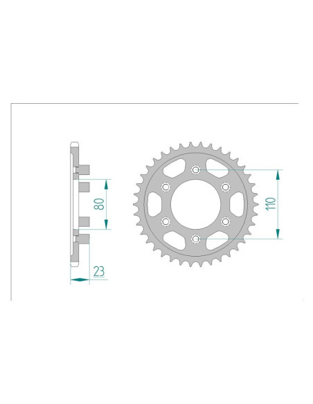 Kit chaine AFAM acier APRILIA AF-1 125 REPLICA pas 520 1987 à 1988