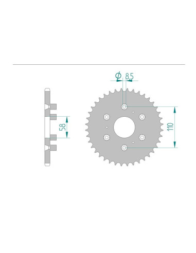 Kit chaine AFAM acier APRILIA CLASSIC 125 pas 520 1996 à 1998