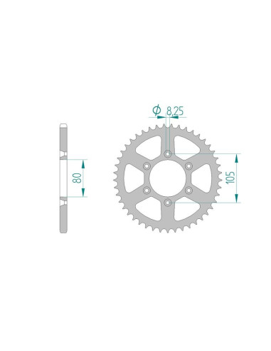 Kit chaine AFAM acier APRILIA ETX 125 pas 520 1999 à 2002