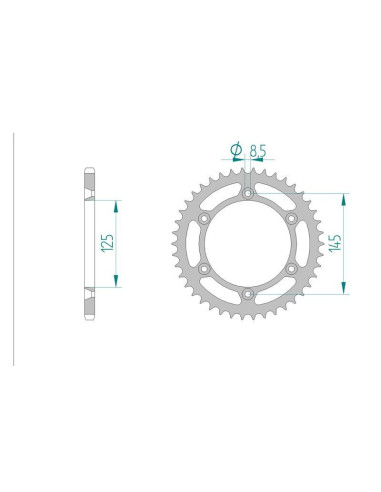 Kit chaine AFAM acier CAGIVA 125 125...