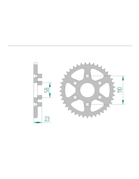 Kit chaine AFAM acier APRILIA RED ROSE 125 pas 520 1989 à 1995