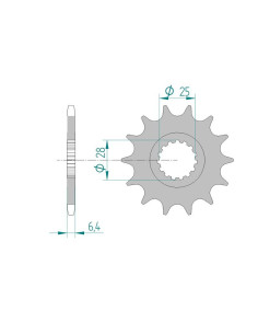 Pignon AFAM pour moto au pas de 520