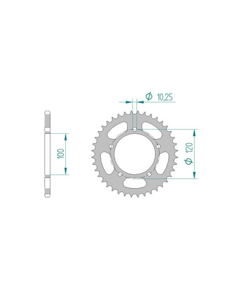 Kit chaine AFAM acier APRILIA RS 125 pas 520 2006 à 2011