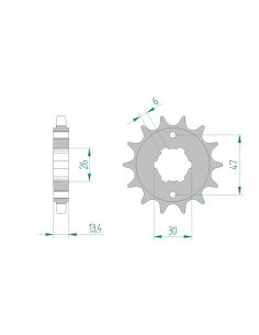 Pignon AFAM pour moto au pas de 630