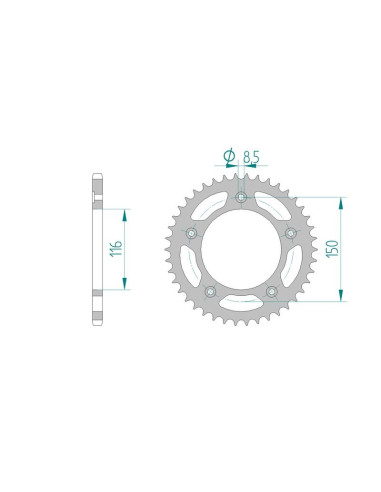 Kit chaine AFAM acier APRILIA RS 250 pas 520 1995 à 2003
