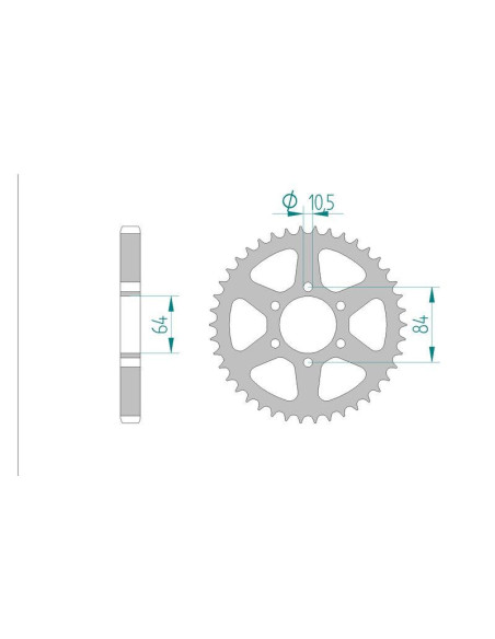 Kit chaine AFAM acier SUZUKI 500 T 500 1968 à 1975 couronne