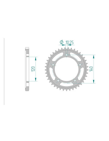 Kit chaine AFAM acier TRIUMPH 600 600...