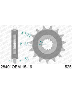 Pignon AFAM pour moto au pas de 525 ANTI BRUIT