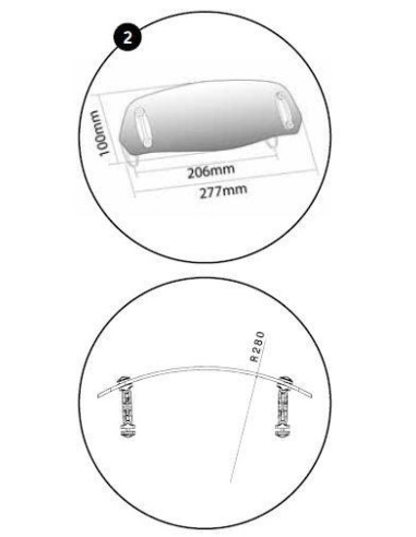 Deflecteur PUIG a clipser pour bulle touring ou origine 6320 shema