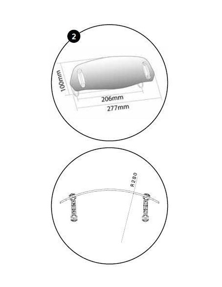 Deflecteur PUIG a clipser pour bulle touring ou origine 6320 shema