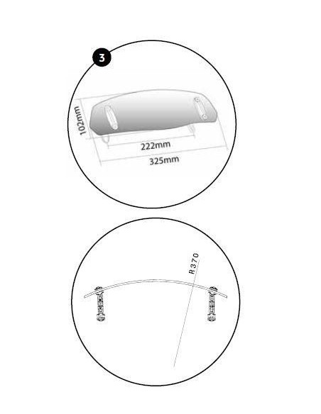 Deflecteur PUIG a clipser pour bulle touring ou origine 6375 shema