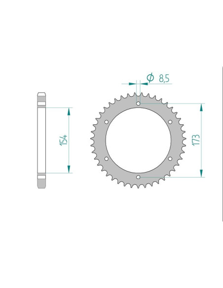 Kit chaine AFAM acier APRILIA RST 1000 FUTURA pas 525 2001 à 2003