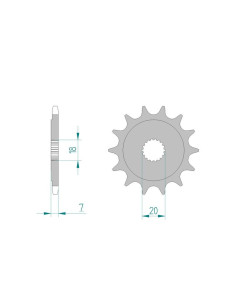Pignon AFAM pour moto au pas de 520