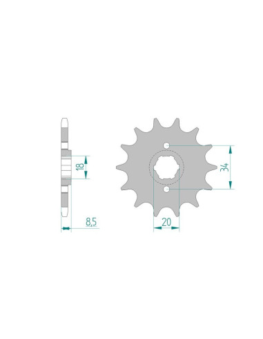 Kit chaine AFAM acier BAROSSA QUATERBACK 250 pas 520 2003 à 2005