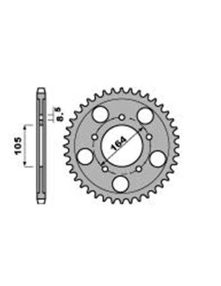 Kit chaine DID ACIER GILERA 800 GP 2008 - 2014 couronne