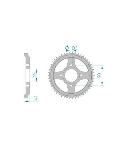 Kit chaine AFAM acier HONDA XL 125 R paris dakar 84/97 couronne