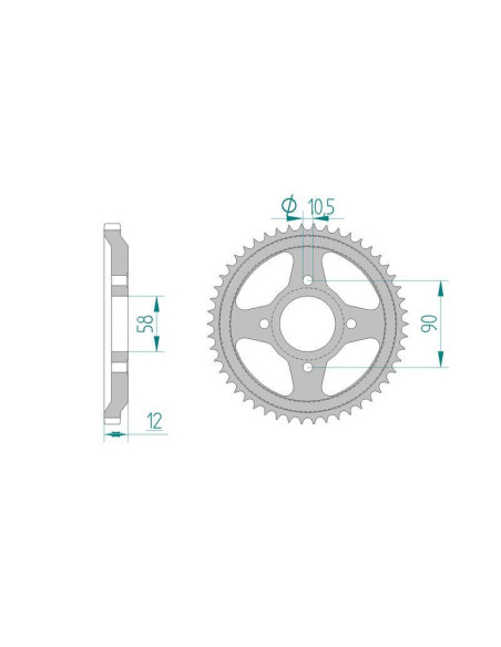 Kit chaine AFAM acier HONDA XL 125 R paris dakar 84/97 couronne