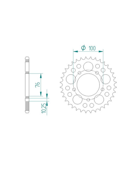 Kit chaine AFAM acier BENELLI TNT 899 S pas 525 2007 à 2011