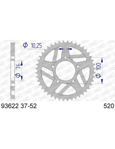 AFAM COURONNE ALU au pas de 520 HARD