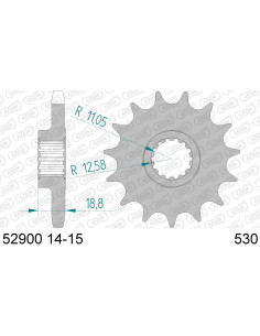 Pignon AFAM pour moto au pas de 530