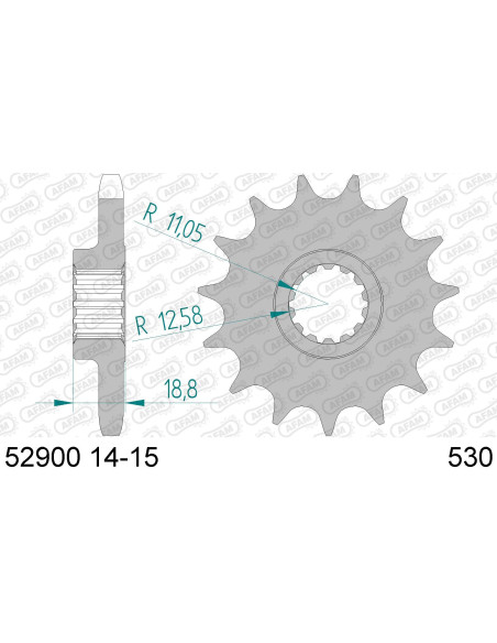 Kit chaine AFAM acier DUCATI 1260 Multistrada / S / D Air / Pikes Peak pignon