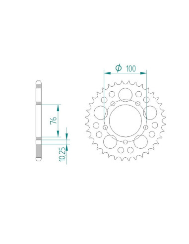 Kit chaine AFAM acier BENELLI TNT 1130 R 160 pas 525 2010 à 2011