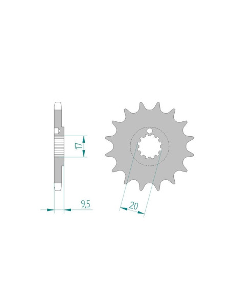 Kit chaine AFAM acier BETA 50 RR SM COUR DEPORTEE pas 428 2001 à 2001