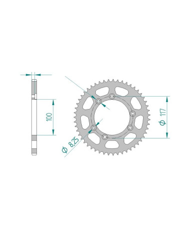 Kit chaine AFAM acier BETA 50 RR SM 6 FIXATIONS COURONNE pas 420 2002 à 2005