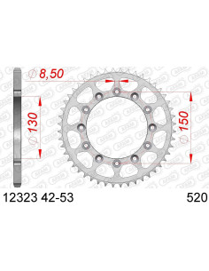 AFAM COURONNE ACIER au pas de 520 - 10304 pour APRILIA/HONDA/YAMAHA AFA12323