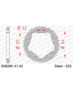 AFAM COURONNE ACIER au pas de 525 NOIR HARD AFA50608K