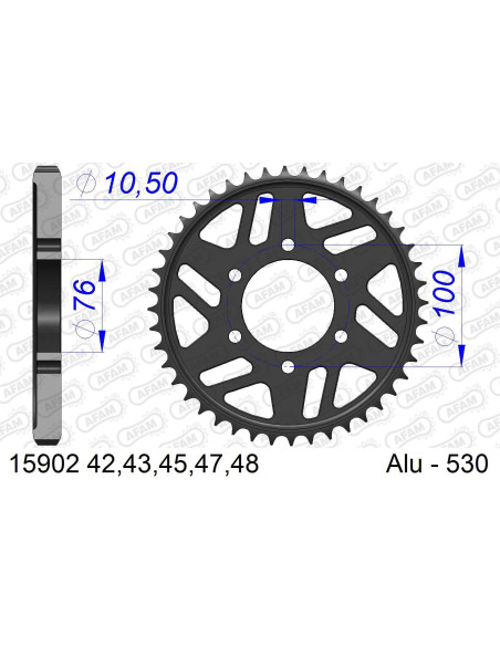 Kit chaine AFAM alu SUZUKI GSX-R 1100 W P,R pas 530 1993 à 1994