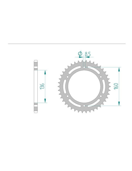 Kit chaine AFAM acier BMW F 650 ST STRADA pas 520 1993 à 2000
