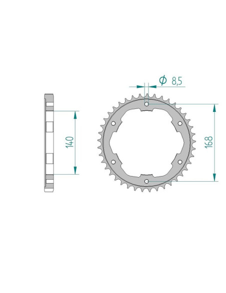Kit chaine AFAM acier BMW F 650 GS K72 bolts/vis 8.5 mm pas 525 2008 à 2008