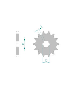 Pignon AFAM pour moto au pas de 530