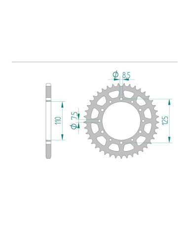 Kit chaine AFAM acier CAGIVA 125 ALETTA ORO pas 520 1985 à 1987