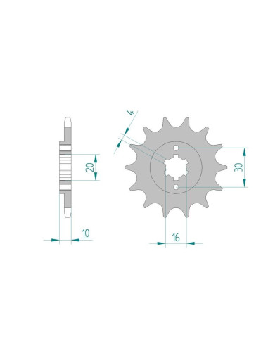 Kit chaine AFAM acier CAGIVA 125 BLUES pas 520 1987 à 1995