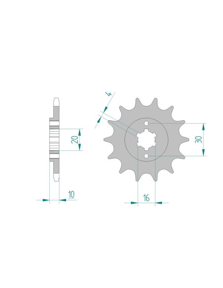 Kit chaine AFAM acier CAGIVA 125 MITO EV pas 520 2000 à 2003
