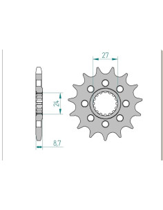 Pignon AFAM pour moto au pas de 525