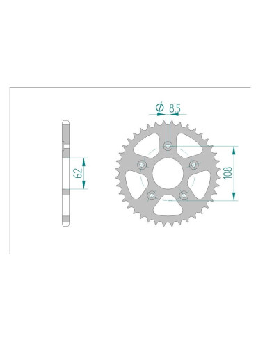Kit chaine AFAM acier CAGIVA 125 SUPER CITY pas 520 1991 à 1999