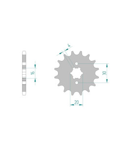 Pignon AFAM pour moto au pas de 428