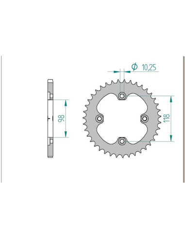 Kit chaine AFAM acier CAN-AM 450 DS pas 520 2008 à 2009
