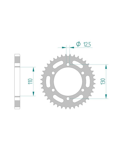 Kit chaine AFAM acier CAN-AM DS 650 BAJA pas 530 2000 à 2003