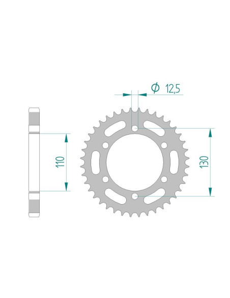Kit chaine AFAM acier CAN-AM DS 650 BAJA pas 530 2000 à 2003