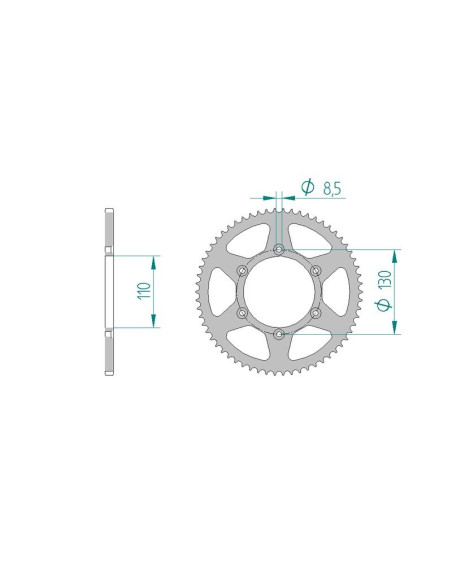 Kit chaine AFAM acier CPI 50 SM pas 420 2006 à 2009