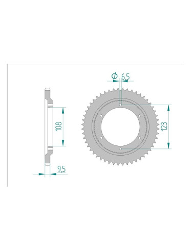 Kit chaine AFAM acier DERBI GPR 50 pas 420 2001 à 2003