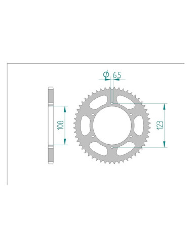 Kit chaine AFAM acier DERBI GPR 50 NUDE pas 420 2004 à 2005