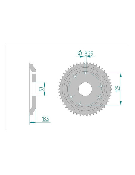 Kit chaine AFAM acier DERBI SENDA 50 R RACER pas 420 2001 à 2003