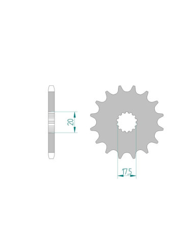 Kit chaine AFAM acier DERBI GPR 125 RACING 2T pas 428 2004 à 2009