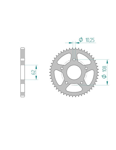 Kit chaine AFAM acier DERBI GPR 125 RACING 2T pas 428 2004 à 2009